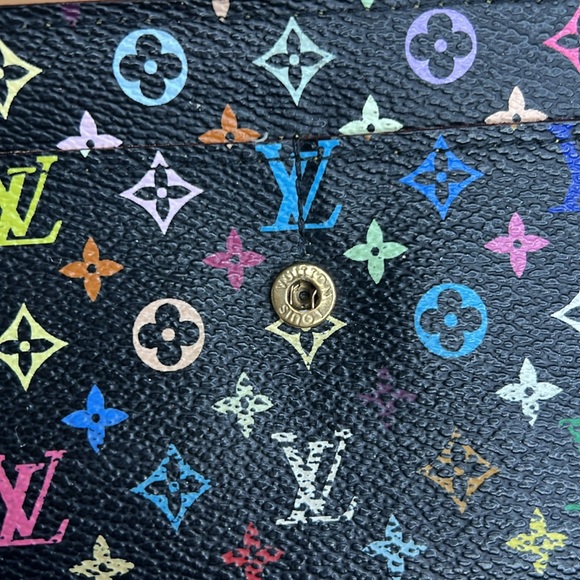 Louis Vuitton Black Multicolor Mini Monogram Sarah Wallet - Picture 15 of 16